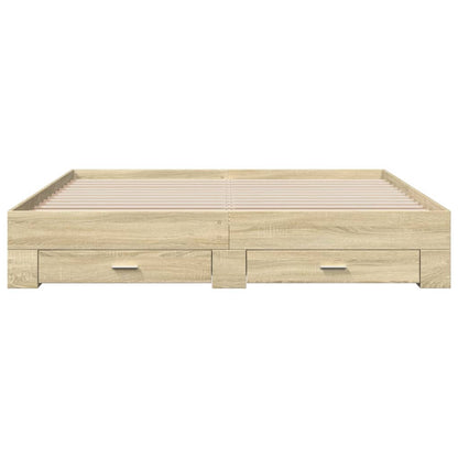 Bedframe met lades bewerkt hout sonoma eikenkleurig 180x200 cm
