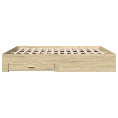 Bedframe met lades bewerkt hout sonoma eikenkleurig 180x200 cm