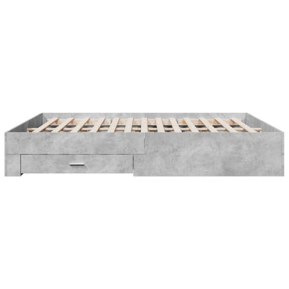Bedframe met lades bewerkt hout betongrijs 180x200 cm
