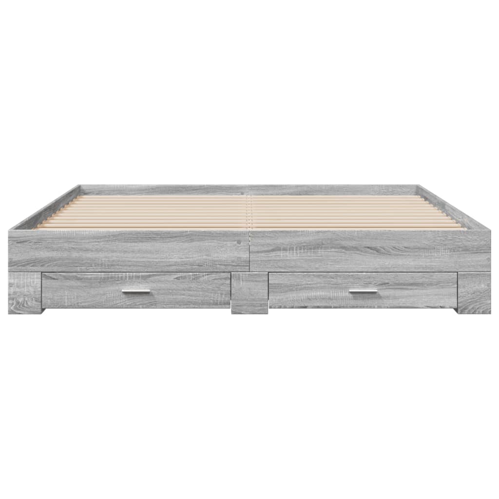 Bedframe met lades bewerkt hout grijs sonoma eiken 180x200 cm