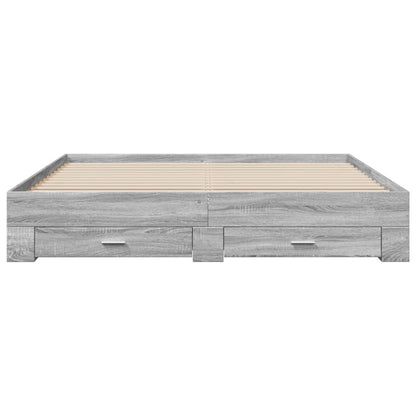 Bedframe met lades bewerkt hout grijs sonoma eiken 180x200 cm