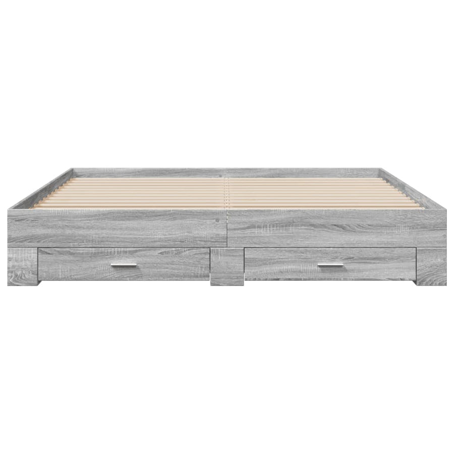 Bedframe met lades bewerkt hout grijs sonoma eiken 180x200 cm