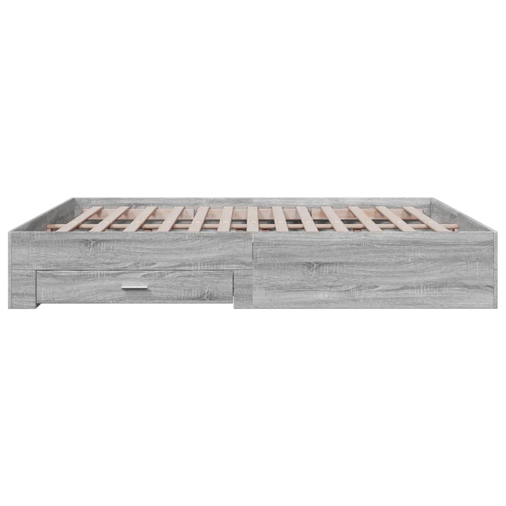 Bedframe met lades bewerkt hout grijs sonoma eiken 180x200 cm