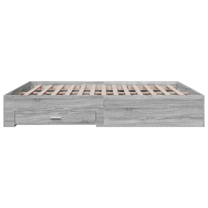 Bedframe met lades bewerkt hout grijs sonoma eiken 180x200 cm