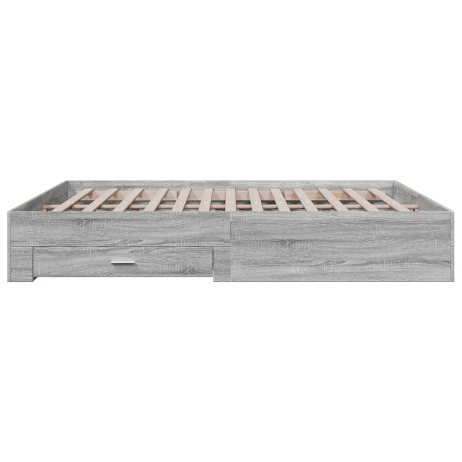 Bedframe met lades bewerkt hout grijs sonoma eiken 180x200 cm