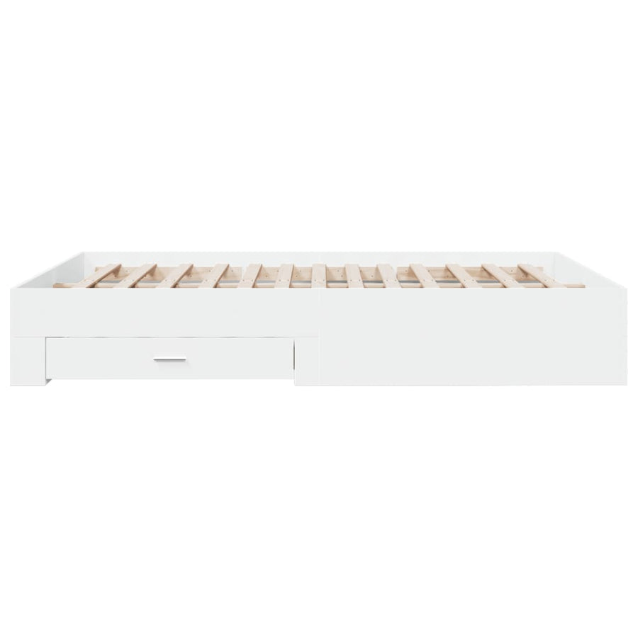Bedframe met lades bewerkt hout wit 160x200 cm