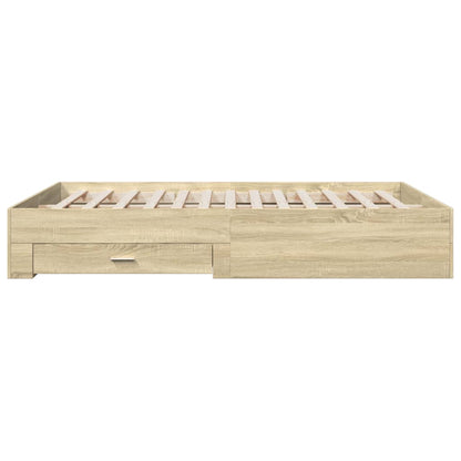 Bedframe met lades bewerkt hout sonoma eikenkleurig 160x200 cm