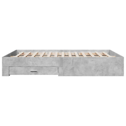 Bedframe met lades bewerkt hout betongrijs 160x200 cm