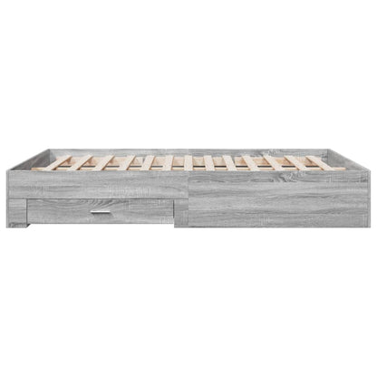 Bedframe met lades bewerkt hout grijs sonoma eiken 160x200 cm