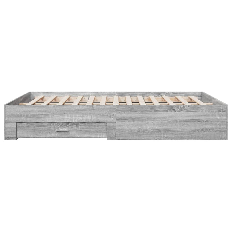 Bedframe met lades bewerkt hout grijs sonoma eiken 160x200 cm
