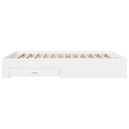 Bedframe met lades bewerkt hout wit 150x200 cm