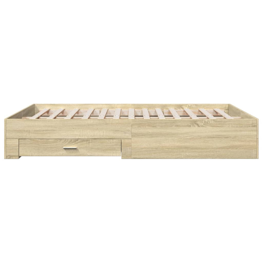 Bedframe met lades bewerkt hout sonoma eikenkleurig 150x200 cm