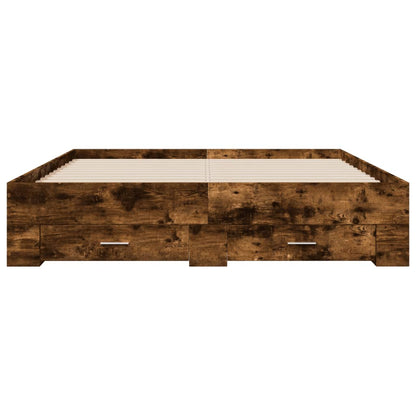 Bedframe met lades bewerkt hout gerookt eikenkleurig 150x200 cm