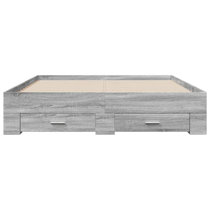 Bedframe met lades bewerkt hout grijs sonoma eiken 150x200 cm