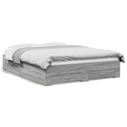 Bedframe met lades 140x200 cm grijs sonoma eiken bewerkt hout