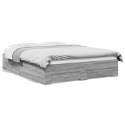 Bedframe met lades 140x200 cm grijs sonoma eiken bewerkt hout