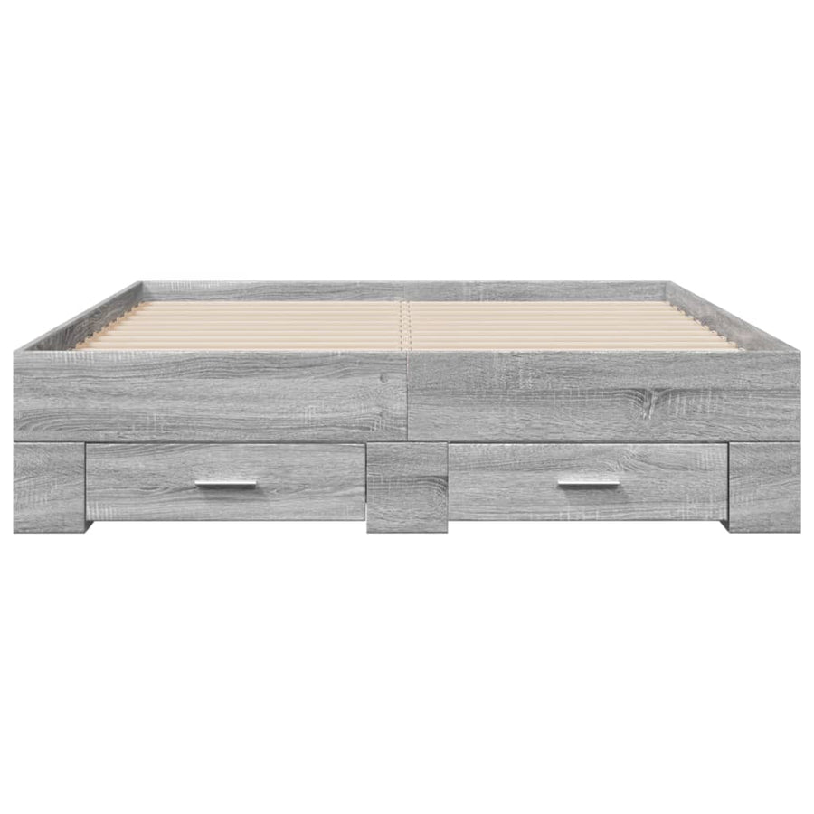 Bedframe met lades bewerkt hout grijs sonoma eiken 140x190 cm