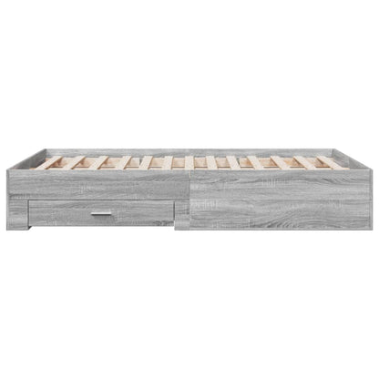 Bedframe met lades bewerkt hout grijs sonoma eiken 140x190 cm