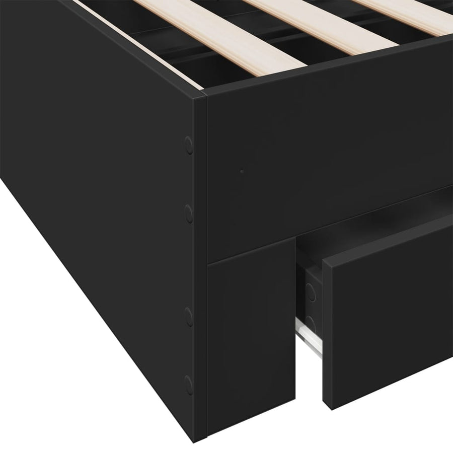 Bedframe met lades bewerkt hout bruin eikenkleurig 135x190 cm