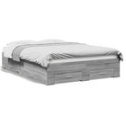 Bed frame with drawers engineered wood gray sonoma oak 135x190 cm