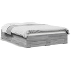Bed frame with drawers engineered wood grey Sonoma oak 120x190 cm