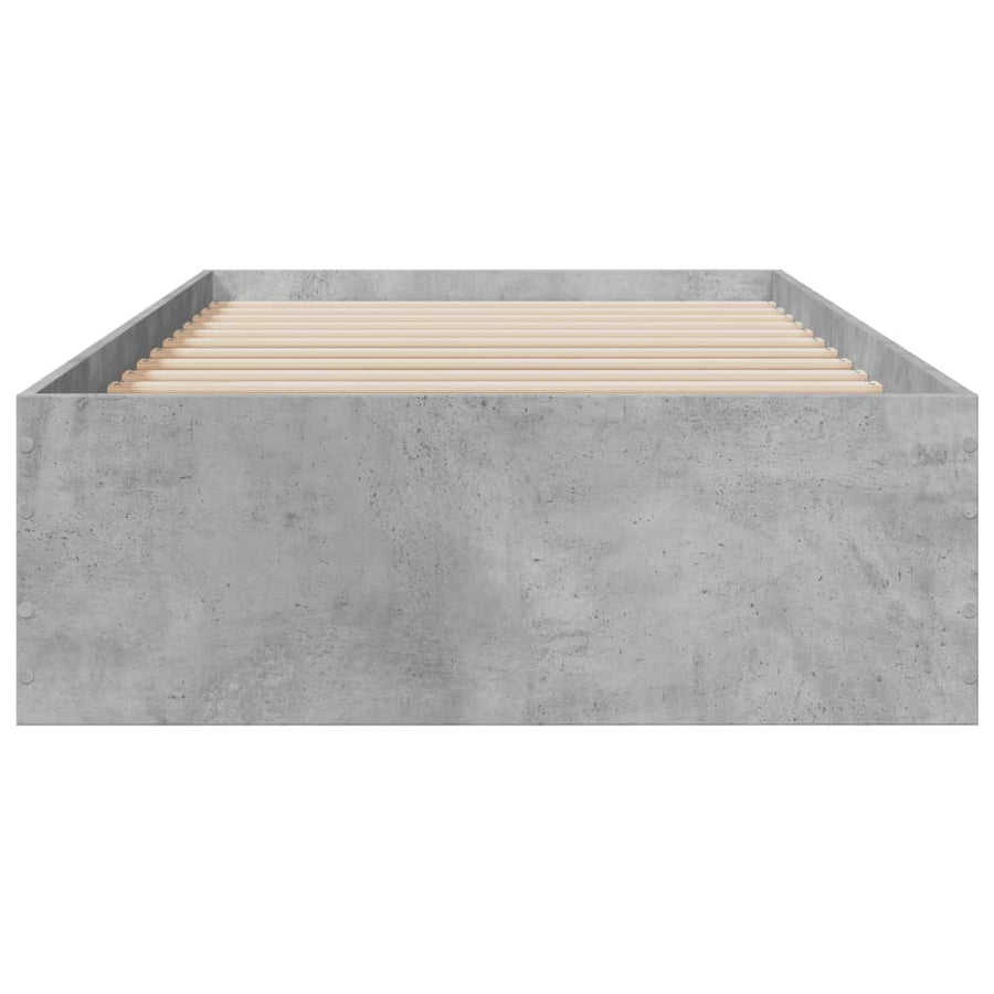 Bedframe met lades bewerkt hout betongrijs 100x200 cm