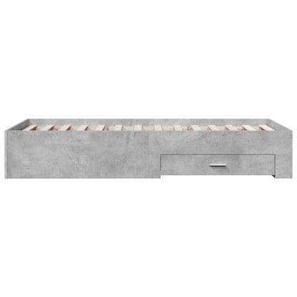 Bedframe met lades bewerkt hout betongrijs 100x200 cm