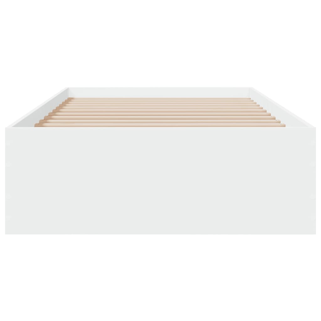 Bedframe met lades bewerkt hout wit 90x200 cm