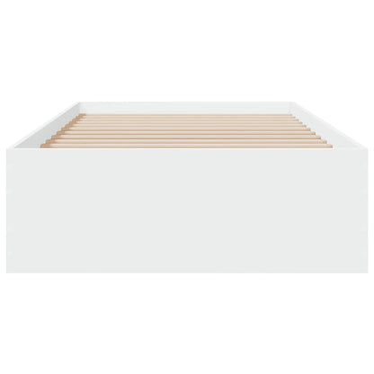 Bedframe met lades bewerkt hout wit 90x200 cm