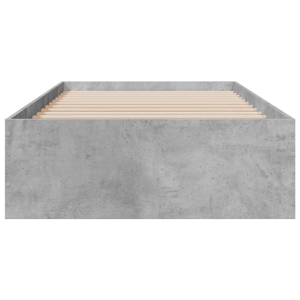 Bedframe met lades bewerkt hout betongrijs 90x200 cm