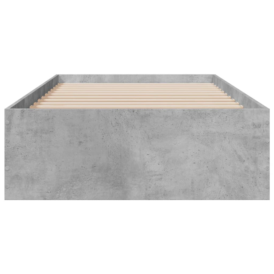 Bedframe met lades bewerkt hout betongrijs 90x200 cm