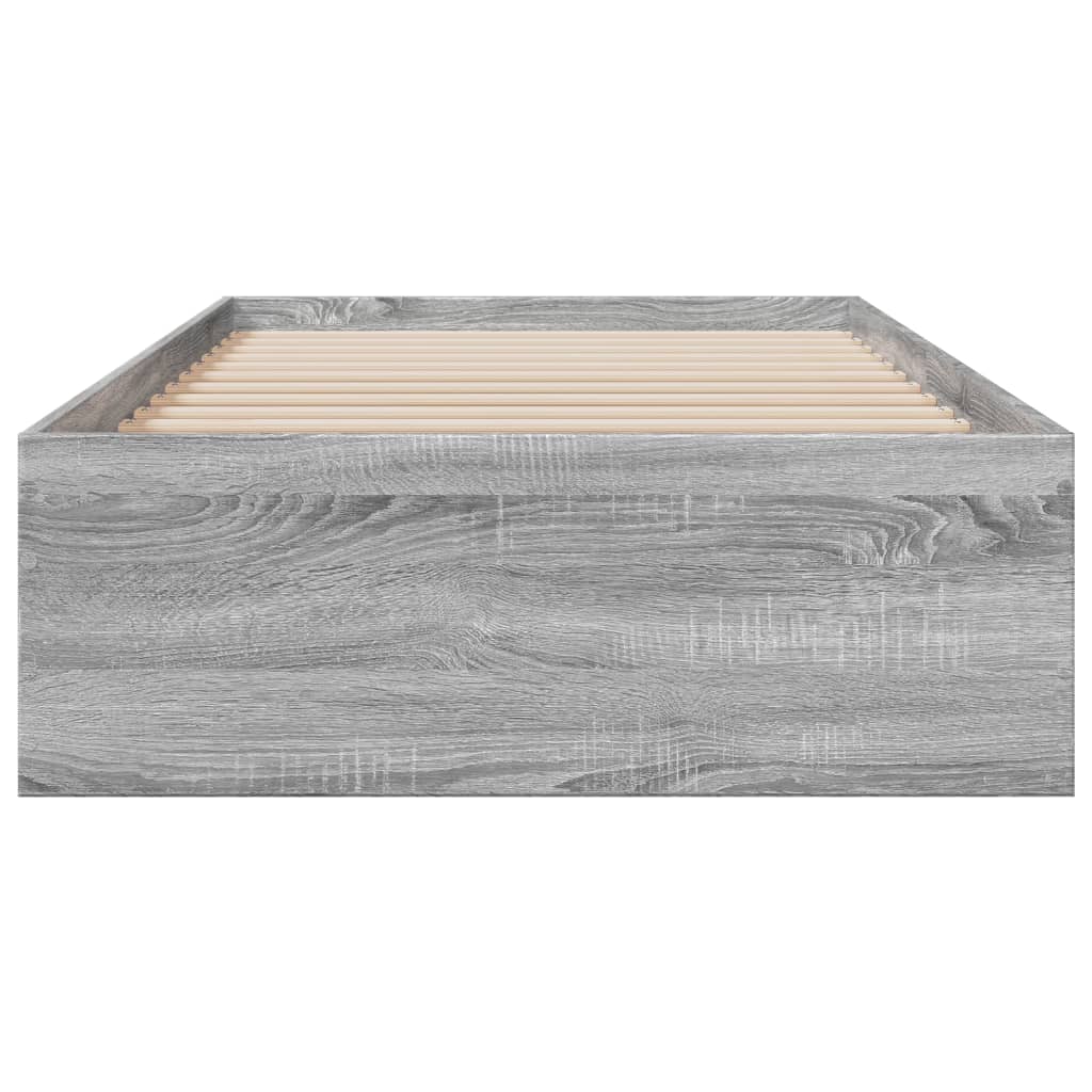 Bedframe met lades bewerkt hout grijs sonoma eiken 90x200 cm