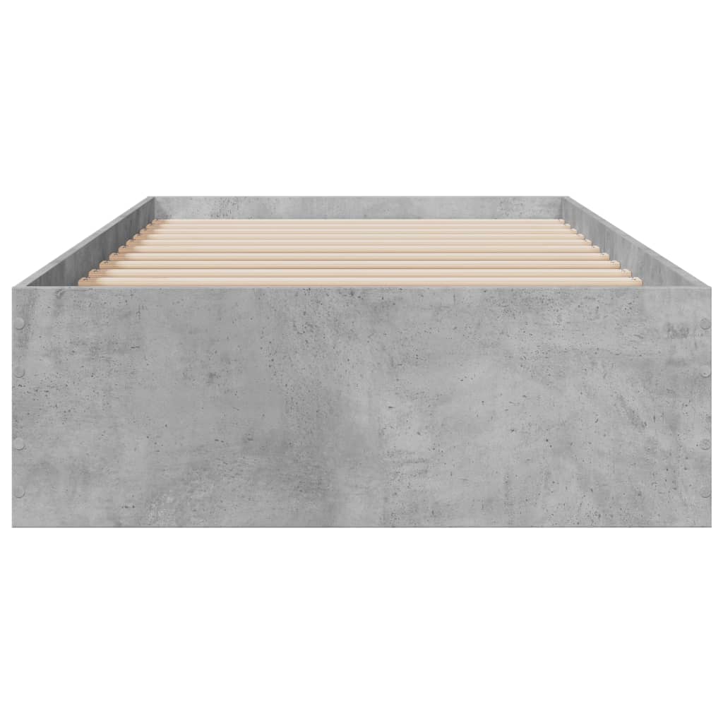 Bedframe met lades bewerkt hout betongrijs 90x190 cm