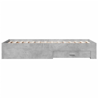 Bedframe met lades bewerkt hout betongrijs 90x190 cm