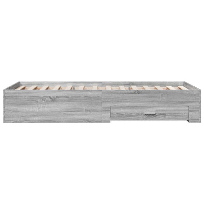 Bedframe met lades bewerkt hout grijs sonoma eiken 90x190 cm