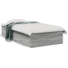 Bed frame with drawers engineered wood grey Sonoma oak 90x190 cm