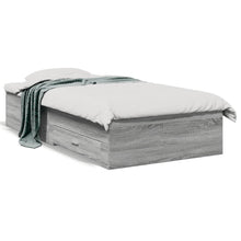 Bedframe met lades bewerkt hout grijs sonoma eiken 90x190 cm