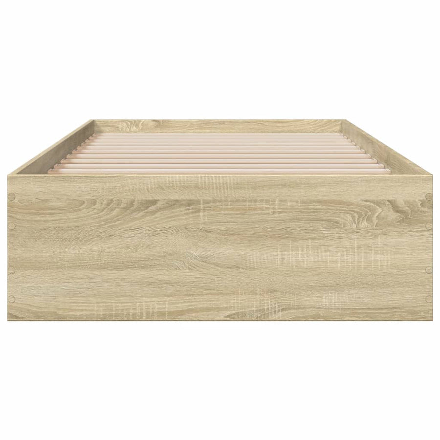 Bedframe met lades bewerkt hout sonoma eikenkleurig 75x190 cm