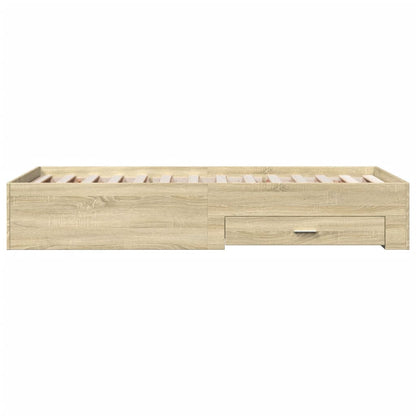 Bedframe met lades bewerkt hout sonoma eikenkleurig 75x190 cm