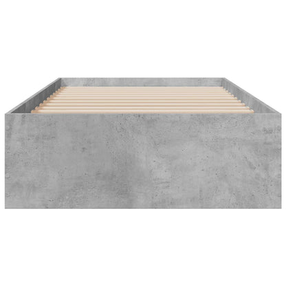 Bedframe met lades bewerkt hout betongrijs 75x190 cm
