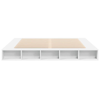 Bedframe massief hout wit 200x200 cm