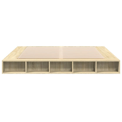 Bedframe bewerkt hout sonoma eikenkleurig 200x200 cm