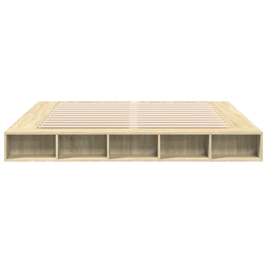 Bedframe bewerkt hout sonoma eikenkleurig 200x200 cm