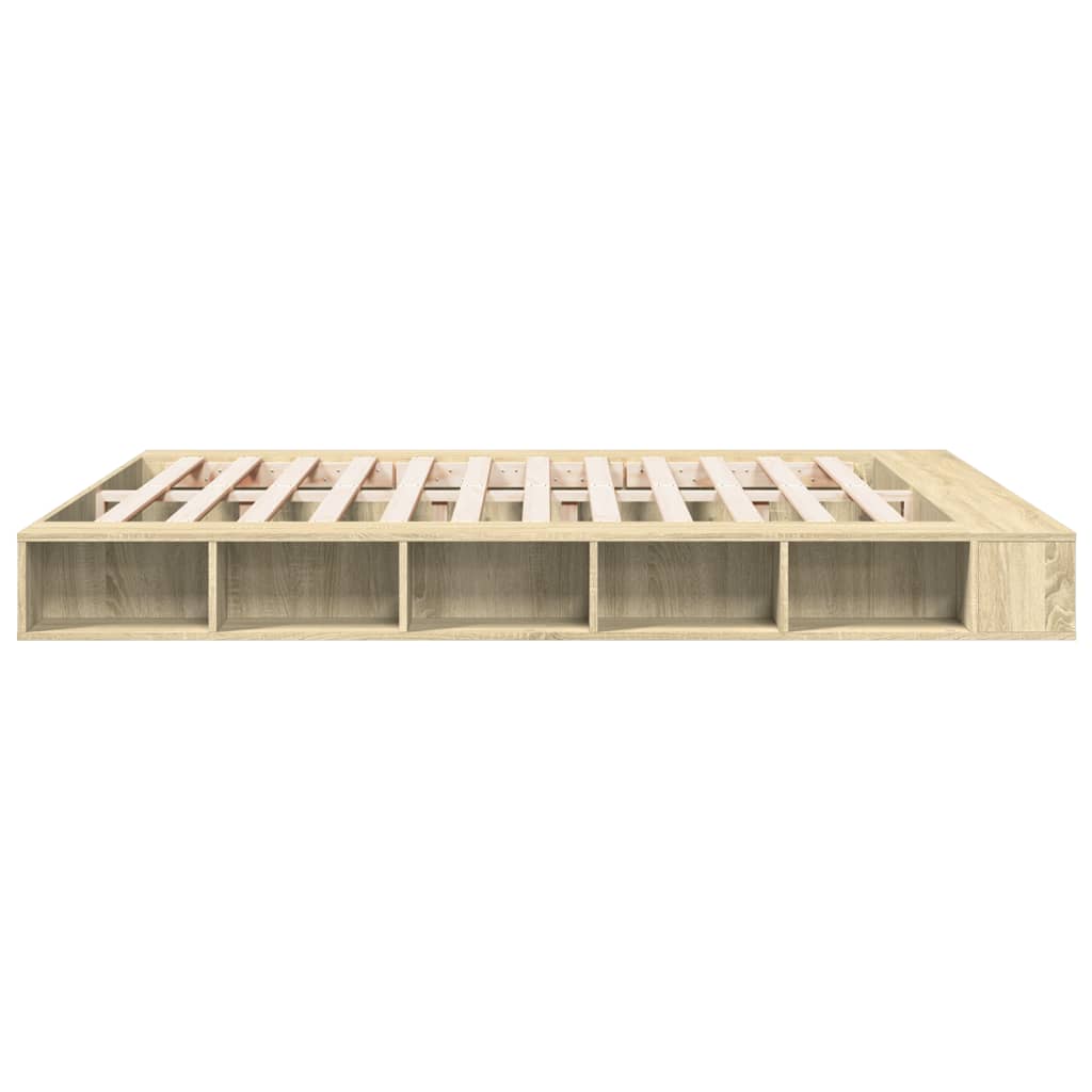 Bedframe bewerkt hout sonoma eikenkleurig 200x200 cm