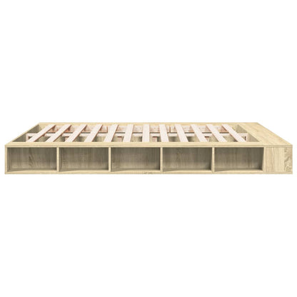Bedframe bewerkt hout sonoma eikenkleurig 200x200 cm