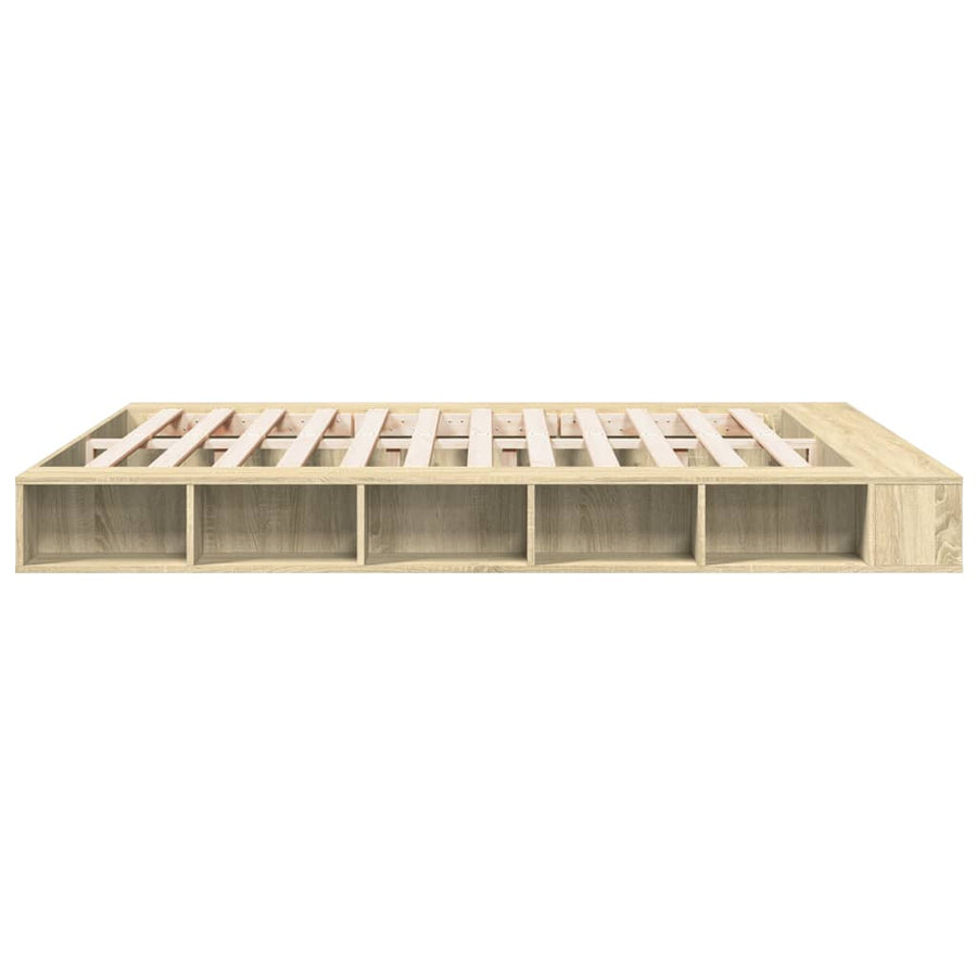 Bedframe bewerkt hout sonoma eikenkleurig 200x200 cm