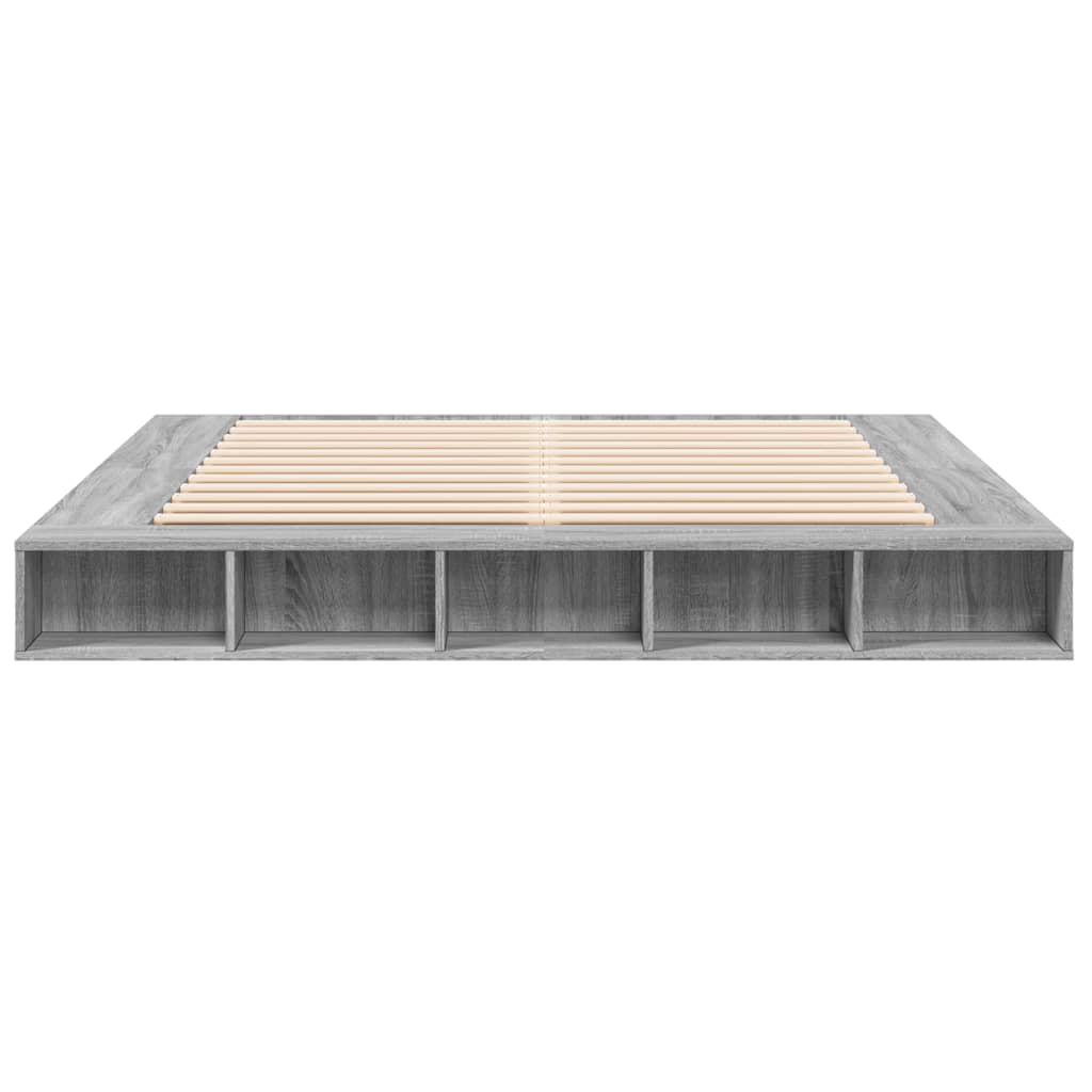Bedframe bewerkt hout grijs sonoma eikenkleurig 200x200 cm