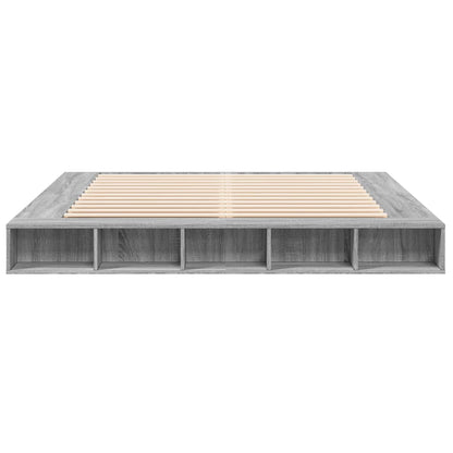 Bedframe bewerkt hout grijs sonoma eikenkleurig 200x200 cm