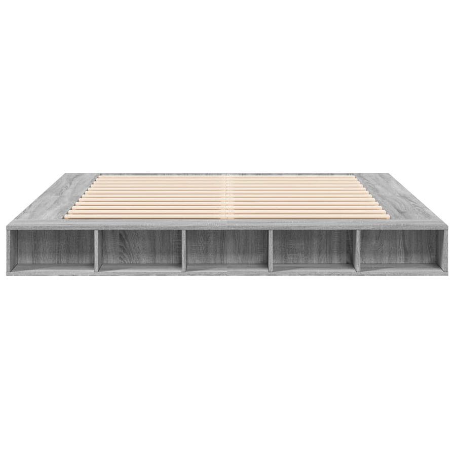 Bedframe bewerkt hout grijs sonoma eikenkleurig 200x200 cm