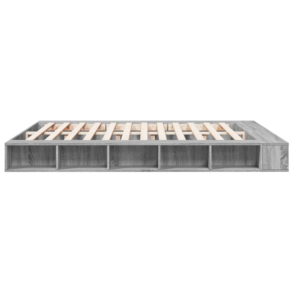 Bedframe bewerkt hout grijs sonoma eikenkleurig 200x200 cm